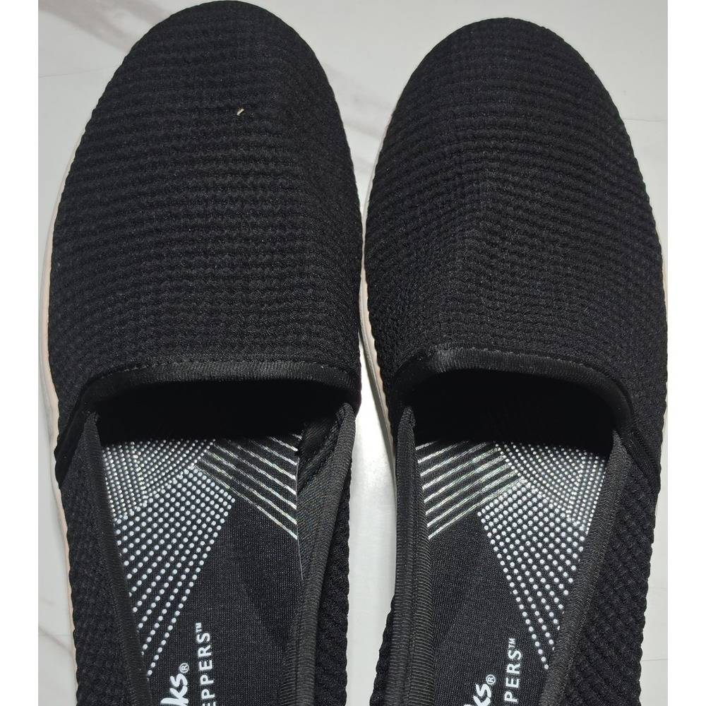 Clarks Women's Black Knit Slip-On Flat Comfort Round Toe Size 8.5 M EU 39.5